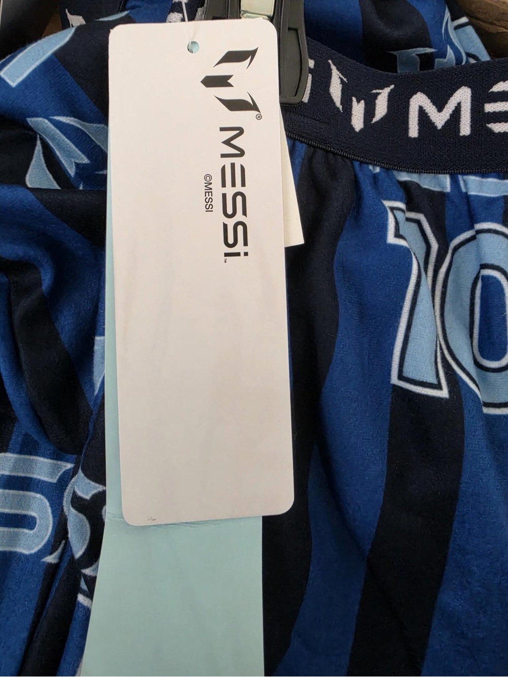 MESSI Blue Striped Athletic Shorts kids